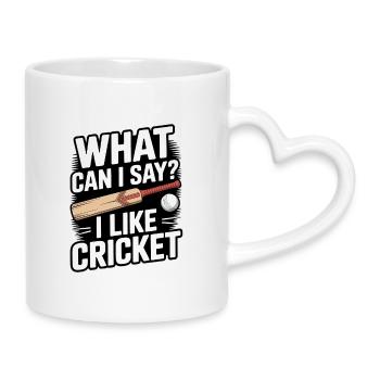 Drôle de cricket : Jeu de cricket vintage - Mug avec anse en forme de cœur - blanc - Droite