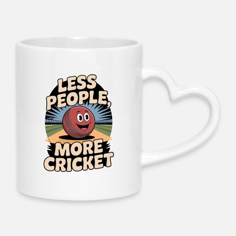 Funny Cricket Saying Vintage Cricket Game - Mug with Heart-Shaped Handle - white