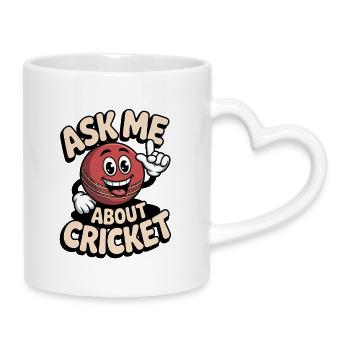 Drôle de cricket : Jeu de cricket vintage - Mug avec anse en forme de cœur - blanc - Droite