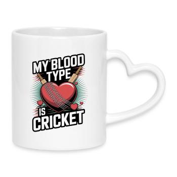Lustiges Kricket Spruch Vintage Cricket Spiel - Tasse mit Herzhenkel - Weiß - Rechts