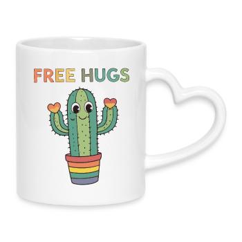 Cactus Rainbow Cuddles - Tasse mit Herzhenkel - Weiß - Rechts