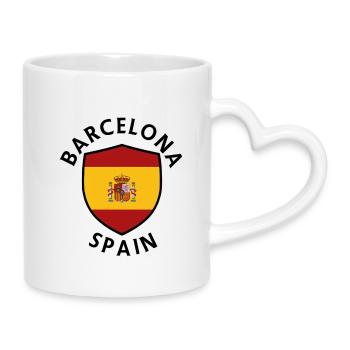 Bouclier de Barcelone dans un drapeau coloré - Mug avec anse en forme de cœur - blanc - Droite