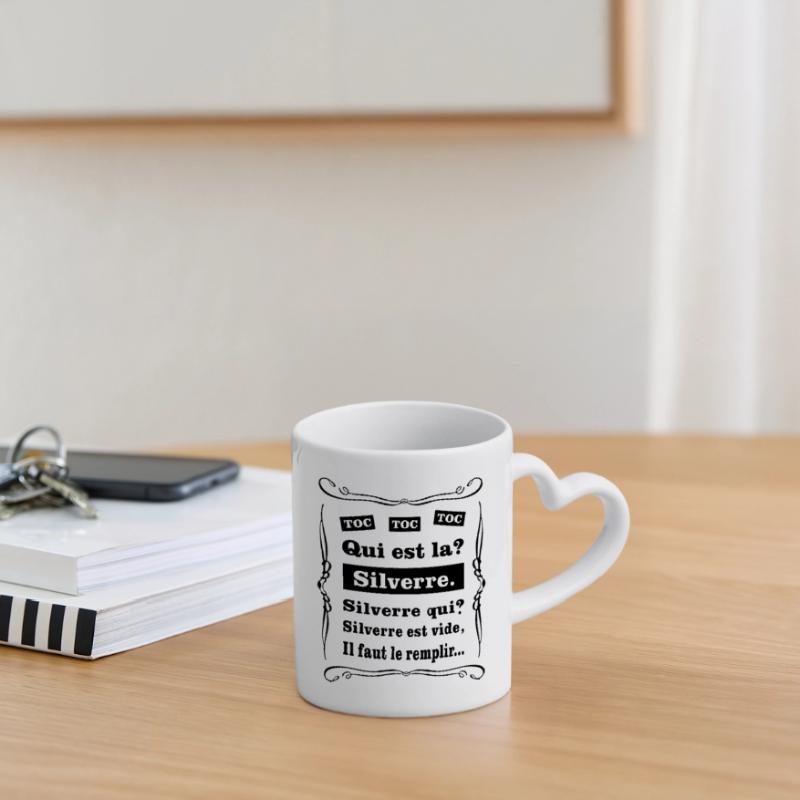 Toc toc toc Mug avec anse en forme de cœur
