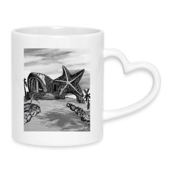 Art de l’île Starfish Dome - Mug avec anse en forme de cœur - blanc - Droite
