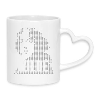 Logo portrait en demi-teinte Oscar Wilde - Mug avec anse en forme de cœur - blanc - Droite
