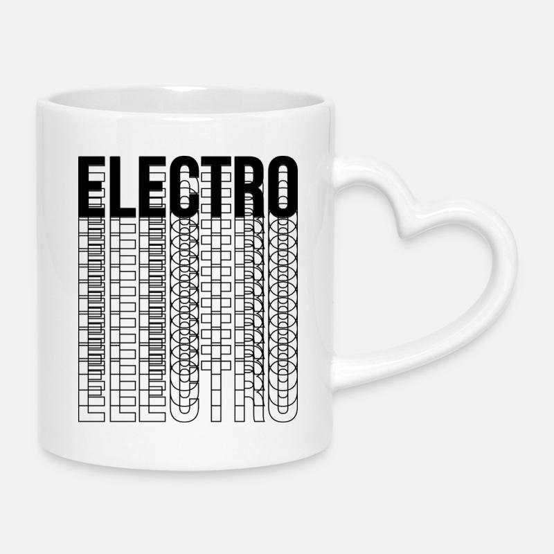 Conception de logo typographique de musique électro - Mug avec anse en forme de cœur - blanc