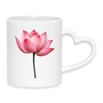 Lotus Flower Water Lily - Mug with Heart-Shaped Handle - white - Right
