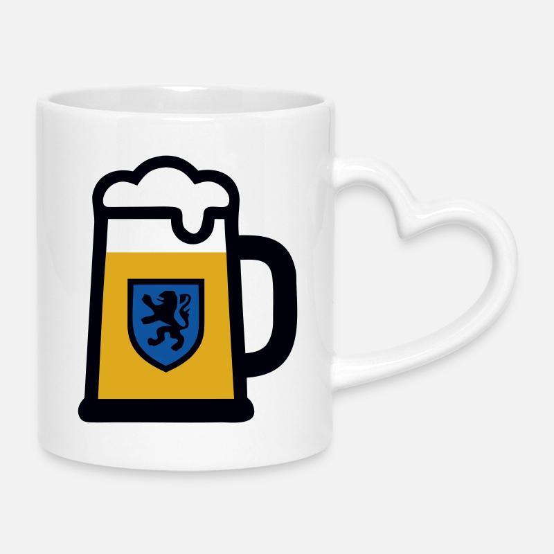 Festival folklorique des armoiries Bavaria Mug - Mug avec anse en forme de cœur - blanc