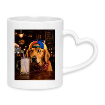 Baby Bell Malle Dog Vodka Lemon - Mallorca Party - Mug with Heart-Shaped Handle - white - Right