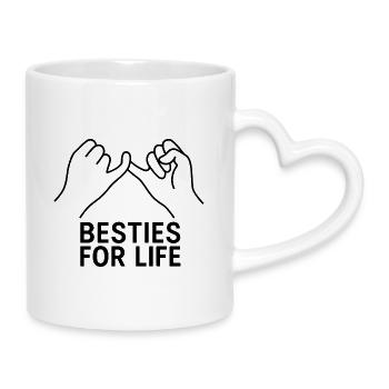 Freundschaft Verbundenheit Design - Tasse mit Herzhenkel - Weiß - Rechts