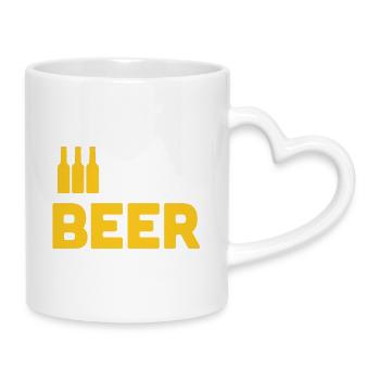 Bierliebhaber - Tasse mit Herzhenkel - Weiß - Rechts