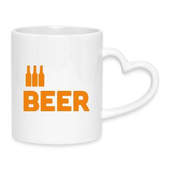 Bierliebhaber - Tasse mit Herzhenkel - Weiß - Rechts