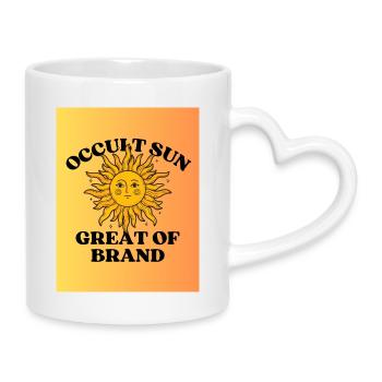 Grande marque du soleil caché - Mug avec anse en forme de cœur - blanc - Droite