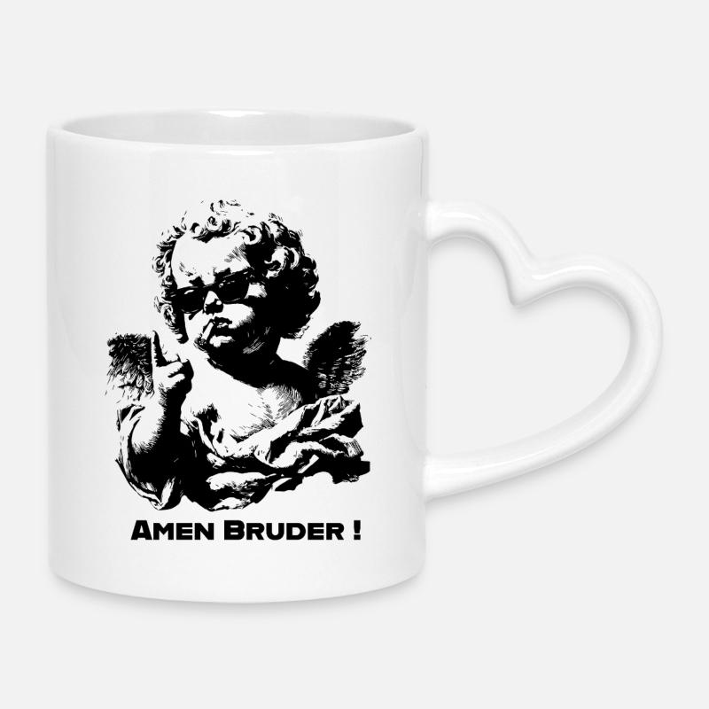 Kid - Angel - Mug with Heart-Shaped Handle - white