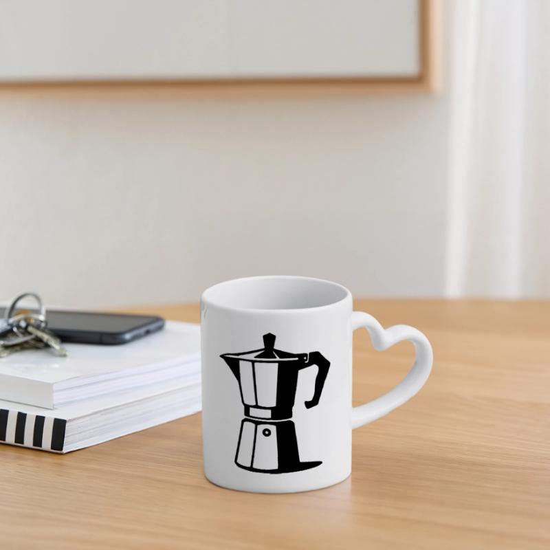 Espresso pot Mug with Heart-Shaped Handle