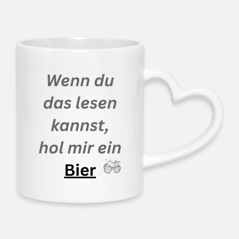 Apportez-moi de la bière - Mug avec anse en forme de cœur - blanc