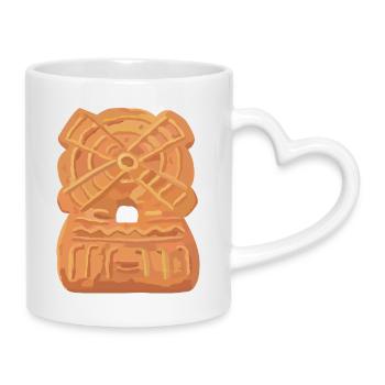 Spekulatius-Mühle - Tasse mit Herzhenkel - Weiß - Rechts