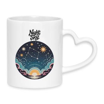 Night Sky - Mug with Heart-Shaped Handle - white - Right