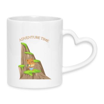 Petit ours en tournée - Mug avec anse en forme de cœur - blanc - Droite