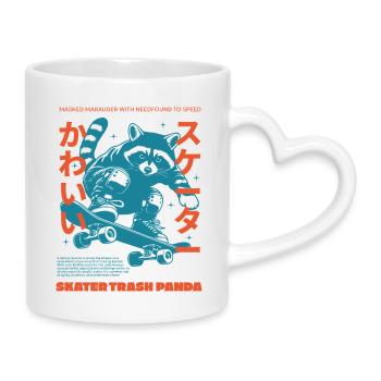 SKATER TRASH PANDA - Tasse mit Herzhenkel - Weiß - Rechts