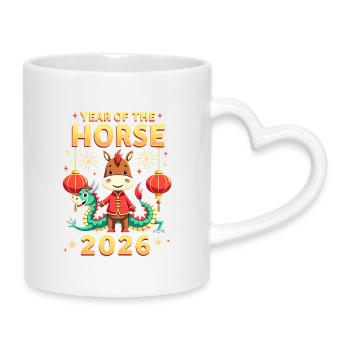 Chinese New Year Of The Horse 2026 - Mug with Heart-Shaped Handle - white - Right
