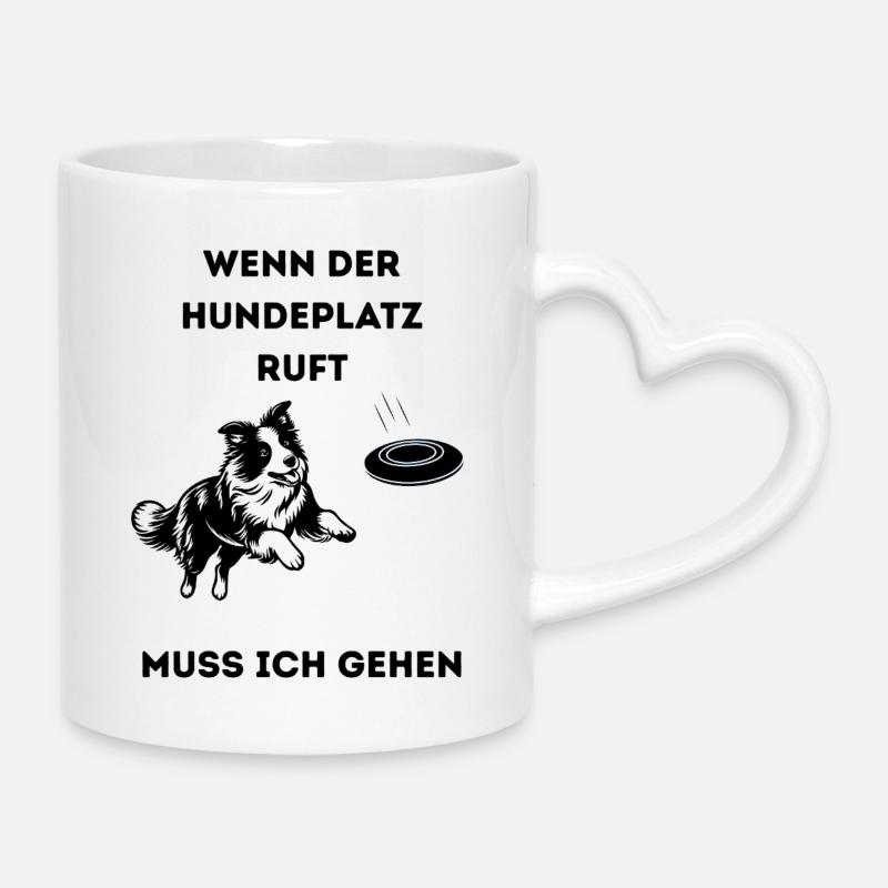 Wenn_der_Hundeplatz_ruft-_-1- - Mug with Heart-Shaped Handle - white
