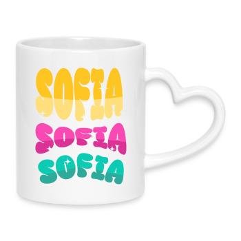 Nom de Sofia - Mug avec anse en forme de cœur - blanc - Droite