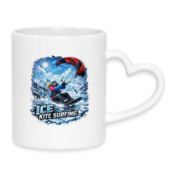 WINTER KITE SURFER GIRL - Mug with Heart-Shaped Handle - white - Right
