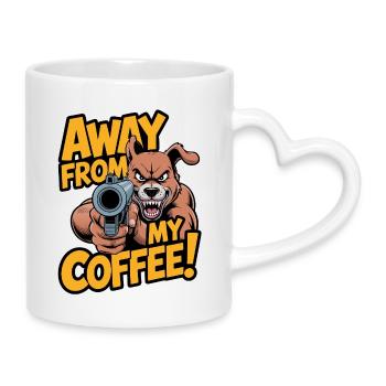 Loin de mon café ! - Mug avec anse en forme de cœur - blanc - Droite