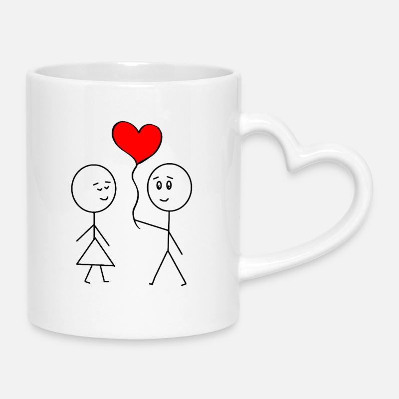 Valentine’s Day - Mug with Heart-Shaped Handle - white