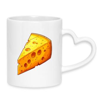 Fromage - Mug avec anse en forme de cœur - blanc - Droite