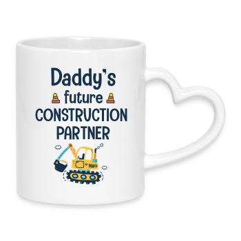 Daddy's future construction partner - Mug avec anse en forme de cœur - blanc - Droite
