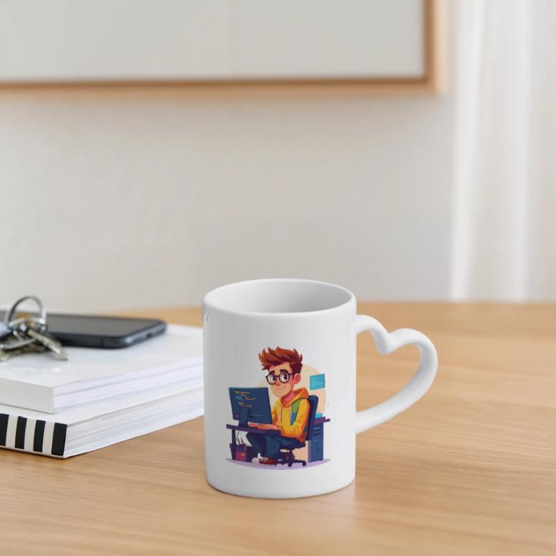 Programmierer oder Nerd Tasse mit Herzhenkel