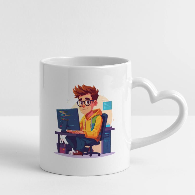 Programmierer oder Nerd Tasse mit Herzhenkel