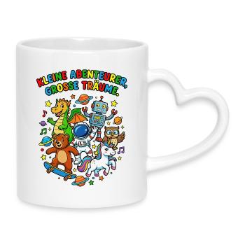 Little Adventurers Big Dreams - Mug with Heart-Shaped Handle - white - Right