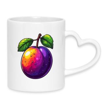 Plum - Mug with Heart-Shaped Handle - white - Right