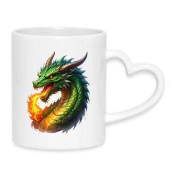 Dragon cracheur de feu - Mug avec anse en forme de cœur - blanc - Droite