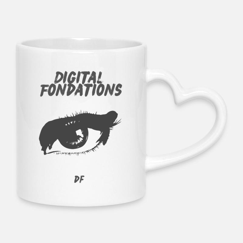 DF - Tasse mit Herzhenkel - Weiß