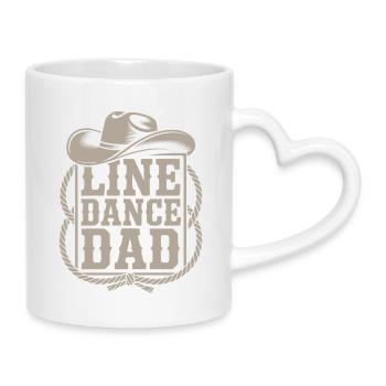Line Dance Dad Cowboy Flair - Tasse mit Herzhenkel - Weiß - Rechts