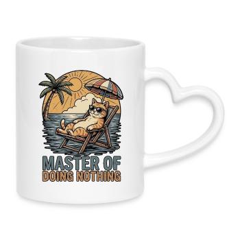 Chat paresseux : drôle de dicton. - Mug avec anse en forme de cœur - blanc - Droite
