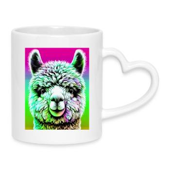 Alpaca - Mug with Heart-Shaped Handle - white - Right