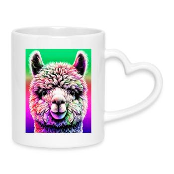 Alpaca - Mug with Heart-Shaped Handle - white - Right