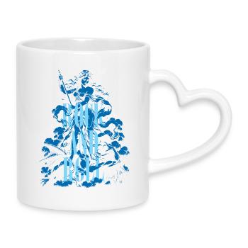Rock'n'Roll-Engel kämpfen gegen den Teufel - Tasse mit Herzhenkel - Weiß - Rechts