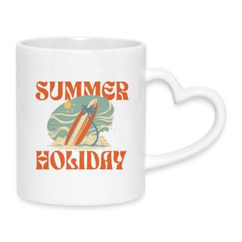 Summer Holiday - Mug with Heart-Shaped Handle - white - Right