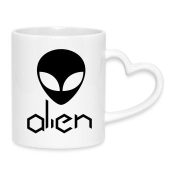 alien - Tasse mit Herzhenkel - Weiß - Rechts