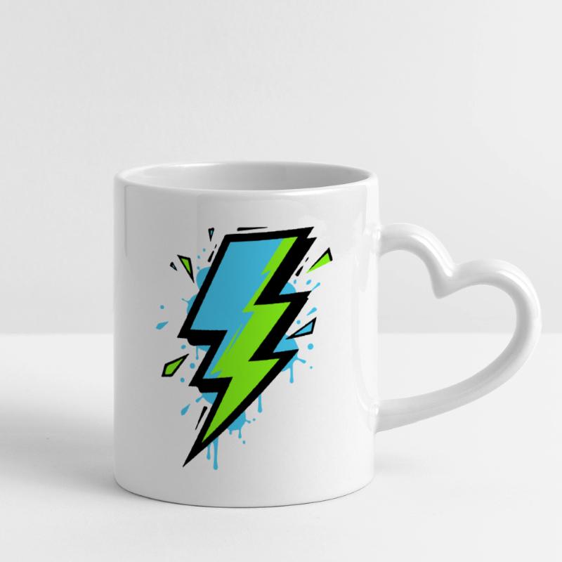 Rayon de l’électricité moderne Mug avec anse en forme de cœur
