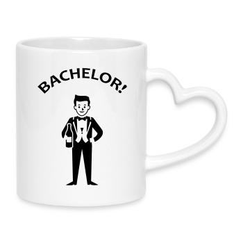 Bachelor Junggeselle - Tasse mit Herzhenkel - Weiß - Rechts