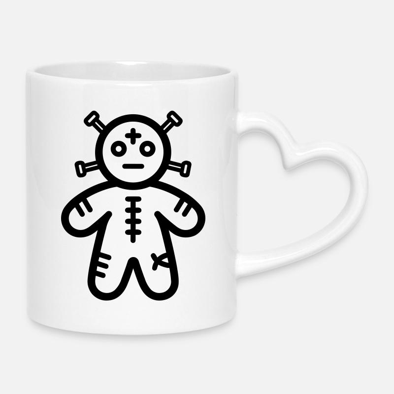 Voodoo Doll - Mug with Heart-Shaped Handle - white