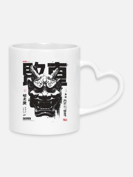 Oni MAsk - Tasse mit Herzhenkel - Weiß
