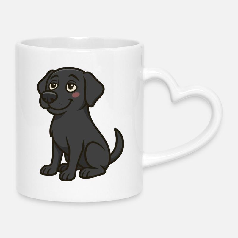 Labrador amoureux – Motif de chien mignon - Mug avec anse en forme de cœur - blanc